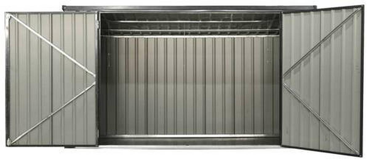 Box na odpadkové koše 240l, 5x3, kov - tmavě šedá, Basics, kov (172/131/100cm)