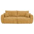 Schlafsofa Bali - Bernsteinfarben/Schwarz, MODERN, Holz/Textil (245/74-90/104cm) - Luca Bessoni