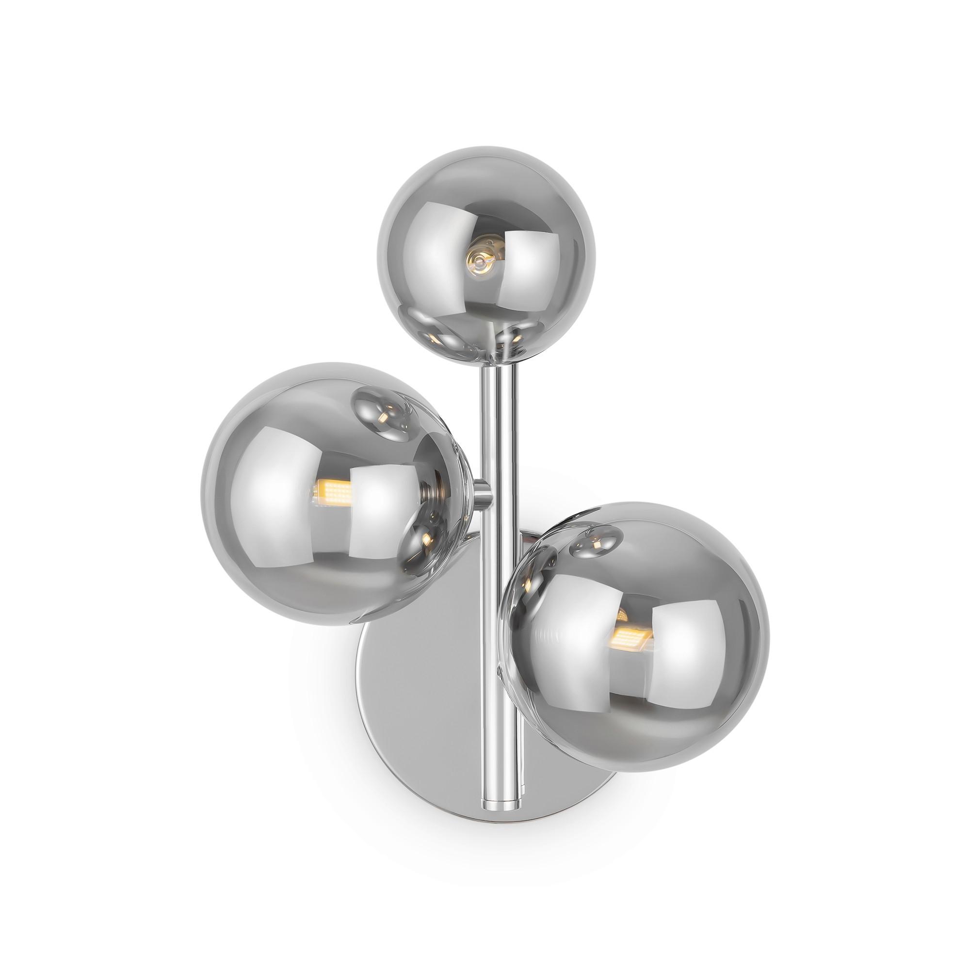 WANDLEUCHTE DALLAS - Chromfarben/Grau, Trend, Glas/Metall (26/20/12cm) - MAYTONI