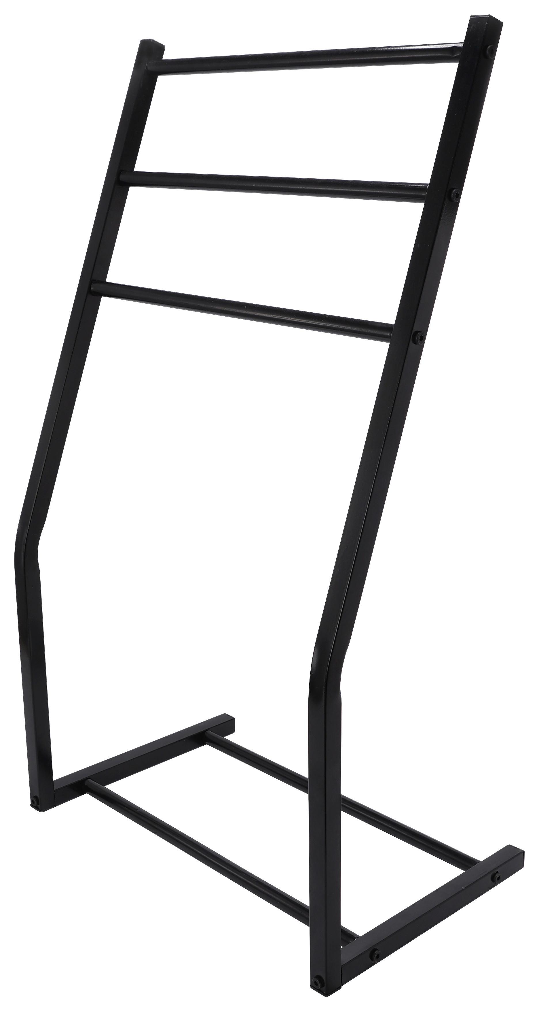 Handtuchhalter Jesolo Zum Stellen Metall - Schwarz, KONVENTIONELL, Metall (43,8/80,7/29cm) - Homezone