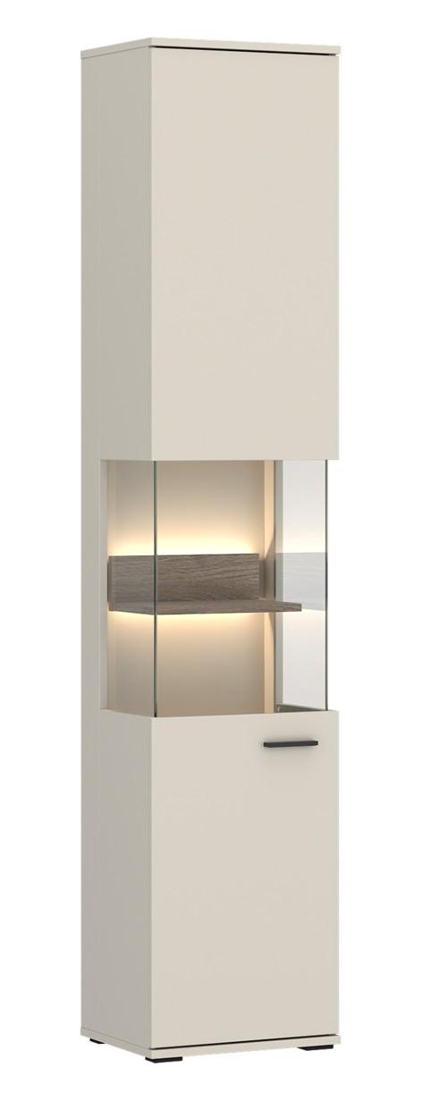 Vitrine Atico Eichefarben/Beige B: 40cm - Eichefarben/Beige, Design, Glas/Holzwerkstoff (40/197,7/37cm) - Livetastic