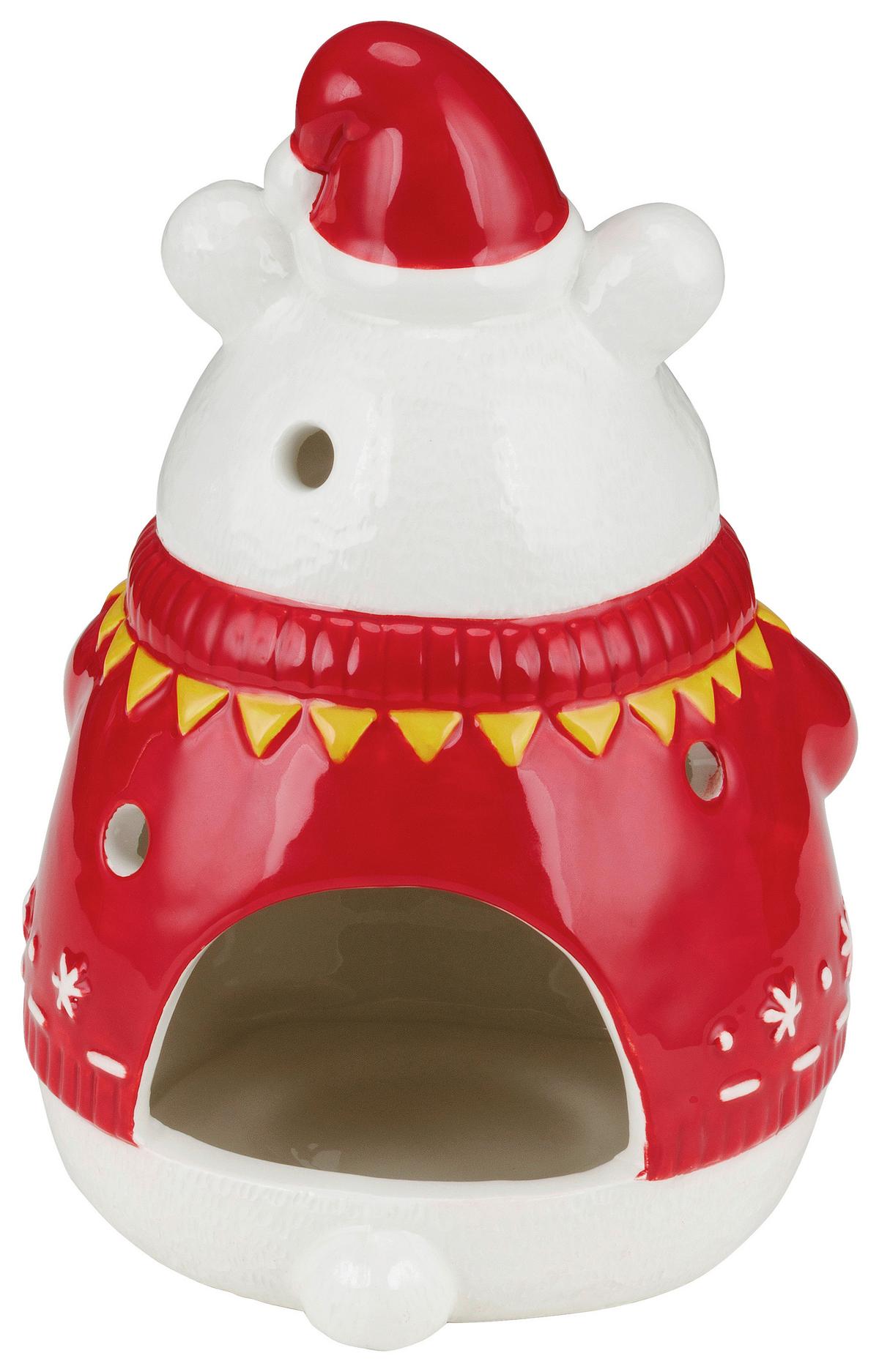 TEELICHTHALTER Finja - Rot/Multicolor, Design, Keramik (10/10/14,5cm) - Luca Bessoni