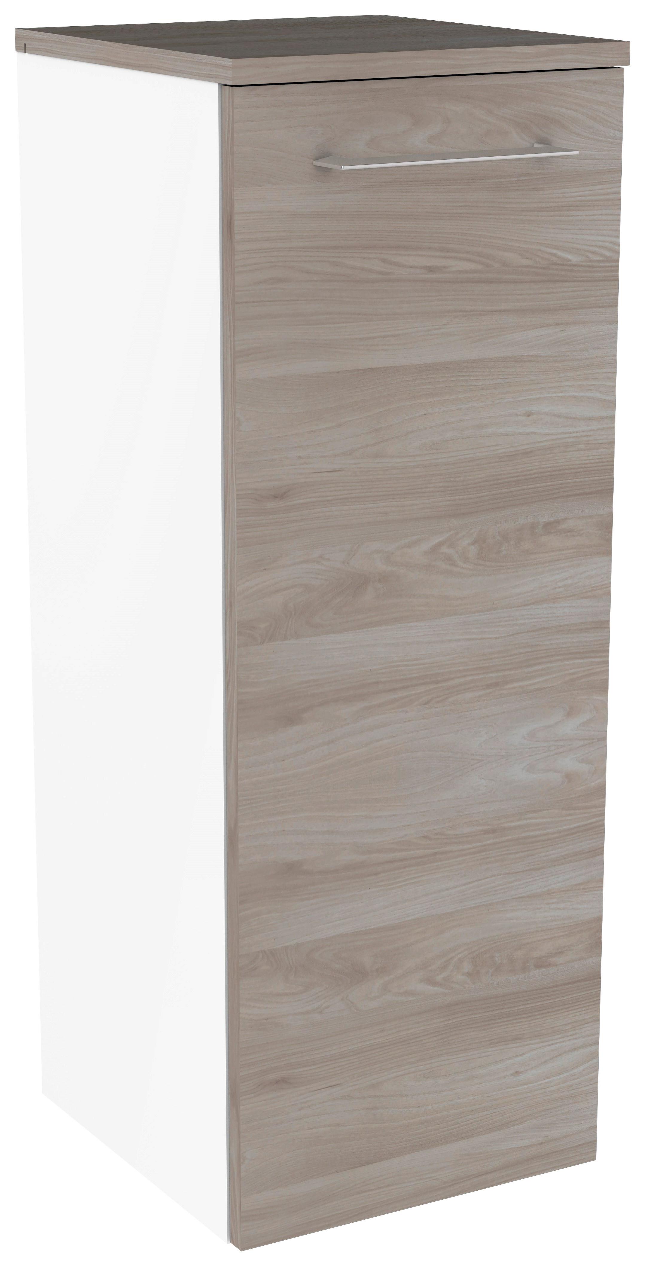 Midischrank mit Türdämpfer Lima B: 31cm, Weiß+esche Dekor - Eschefarben/Weiß, MODERN, Glas/Holzwerkstoff (30,5/81/32cm) - MID.YOU