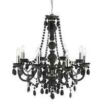 Kronleuchter Marie Therese 8-Flammig, Grau/Chromfarben - Chromfarben/Grau, Trend, Kunststoff/Metall (74/150cm)