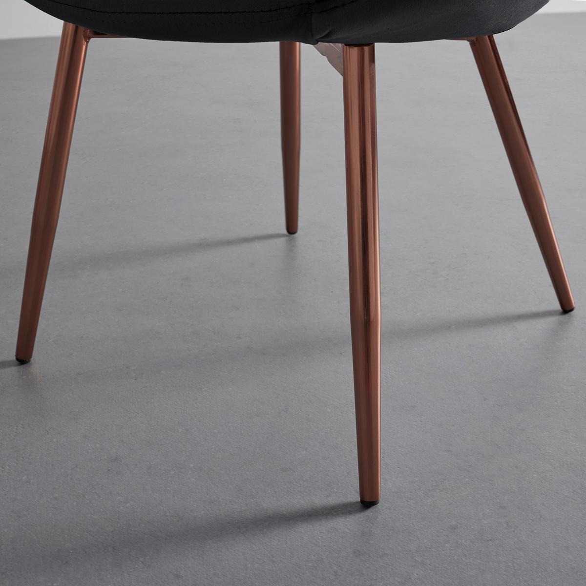 Stolička zo zamatu Levi tmavosivá - tmavosivá, Modern, kov/drevo (67/74/60.5cm) - Bessagi Home