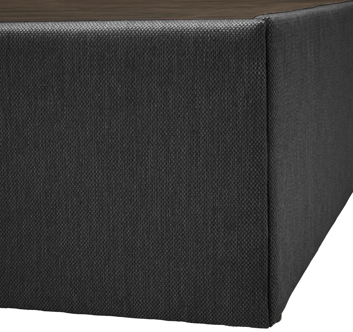 Boxspringbett mit Topper + Bettkasten 160x200 cm Carolina - Schwarz/Grau, Basics, Holz/Holzwerkstoff (160/200cm) - P & B