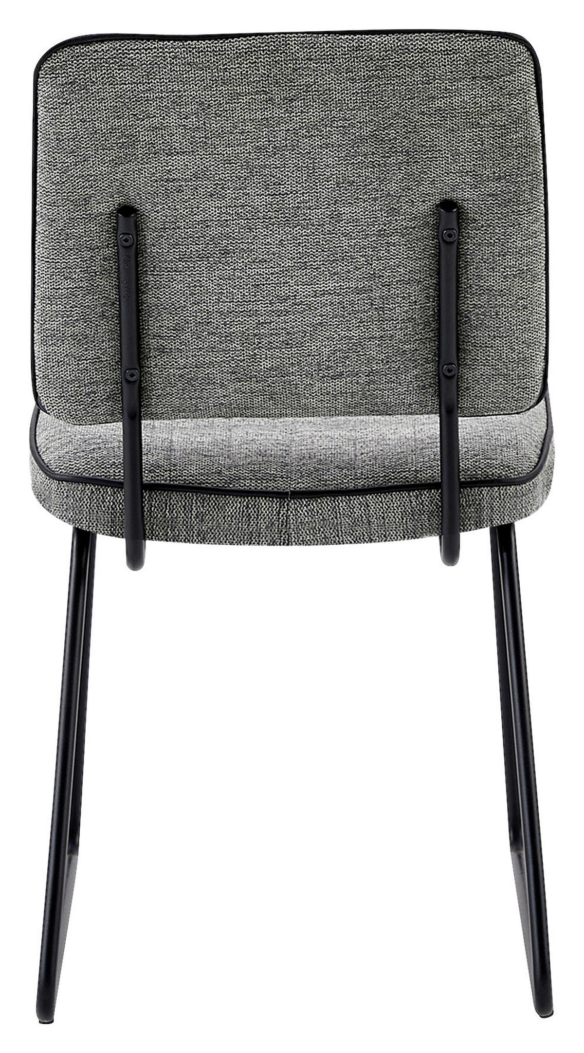 Stuhl-set Liam - Schwarz/Grau, MODERN, Textil/Metall (45/83/61cm) - MID.YOU