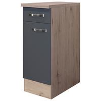 Spodní skříňka do kuchyne SHADOW US30 šedá - dub San Remo/tmavě šedá, Moderní, kov/kompozitní dřevo (30/85/60cm)