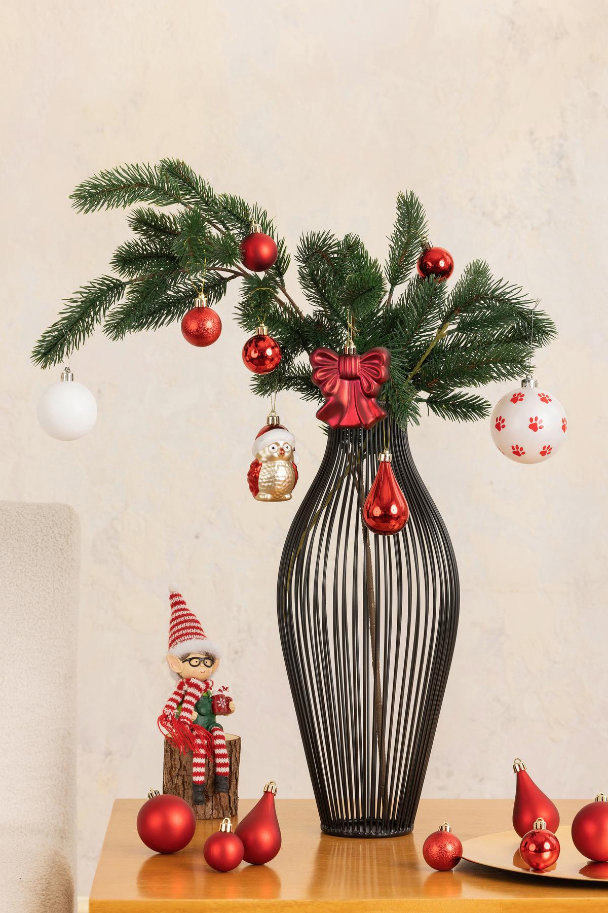 Christbaumkugel-set Lisa - Rot, KONVENTIONELL, Kunststoff - Luca Bessoni