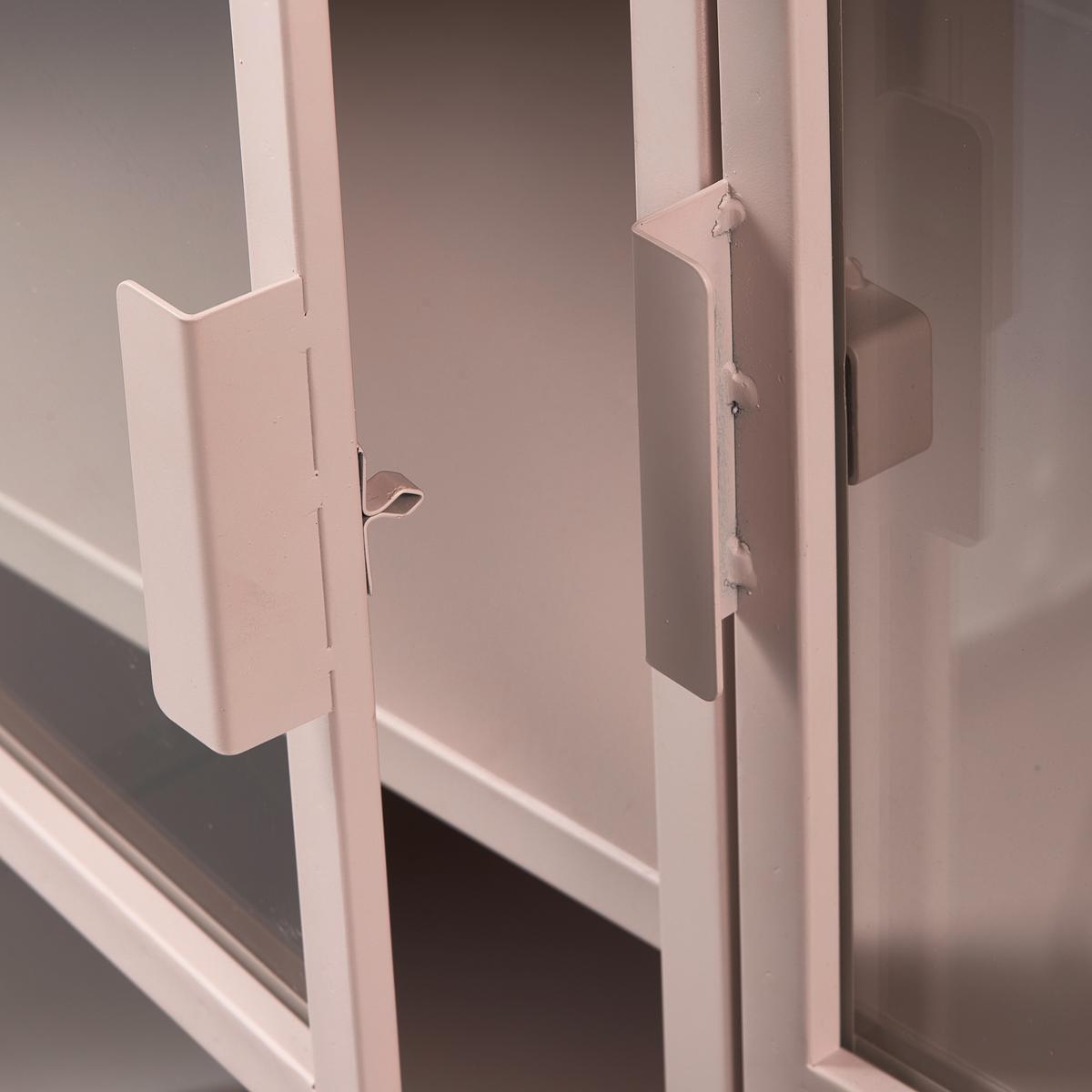 Vitrine Ronja Pink B: 110 Cm - Pink, Design, Glas/Metall (110/189/43cm) - Livetastic