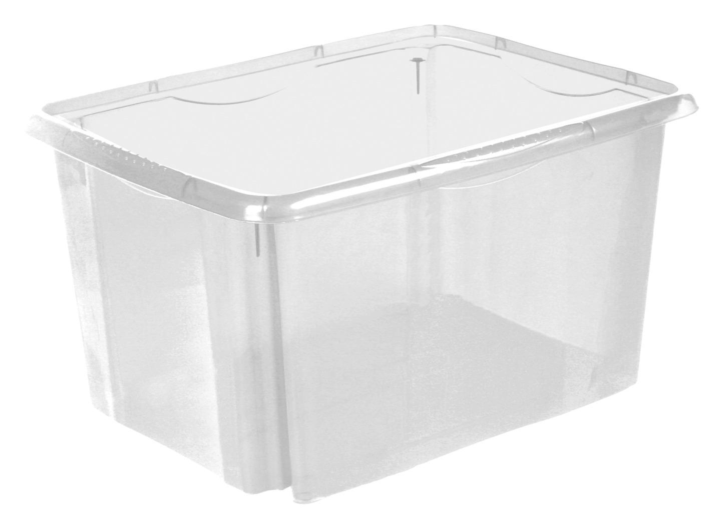 1 x Aufbewahrungsbox mit Deckel transparent 45 Liter stapelbar