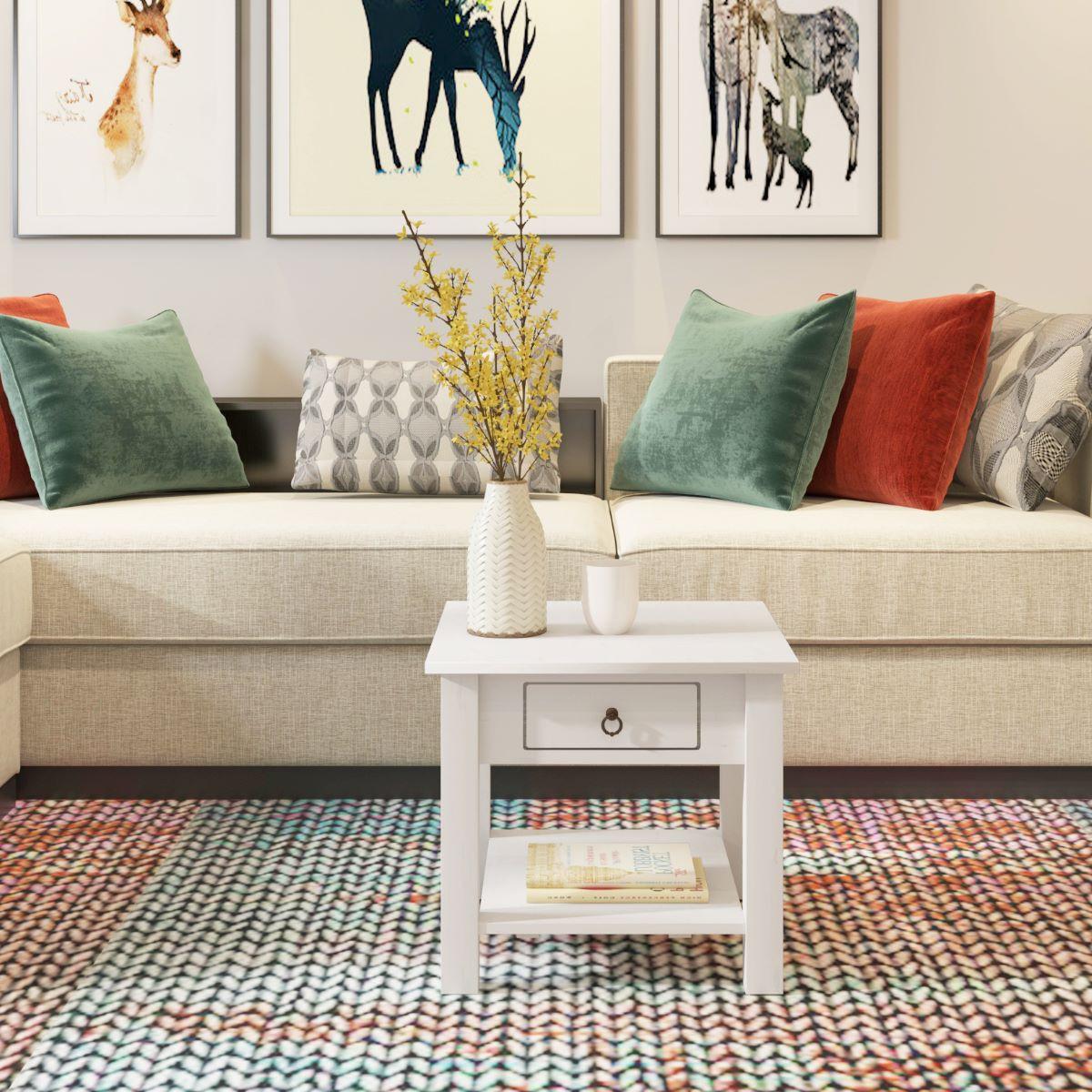 Couchtisch Ines mit Ablagefach Weiß - Weiß, Design, Holz (50/45/50cm) - MID.YOU