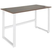 Schreibtisch Workspace Light I Weiß/Walnus Dekor - Walnussfarben/Weiß, Basics, Holzwerkstoff/Metall (120/60/76cm) - MID.YOU