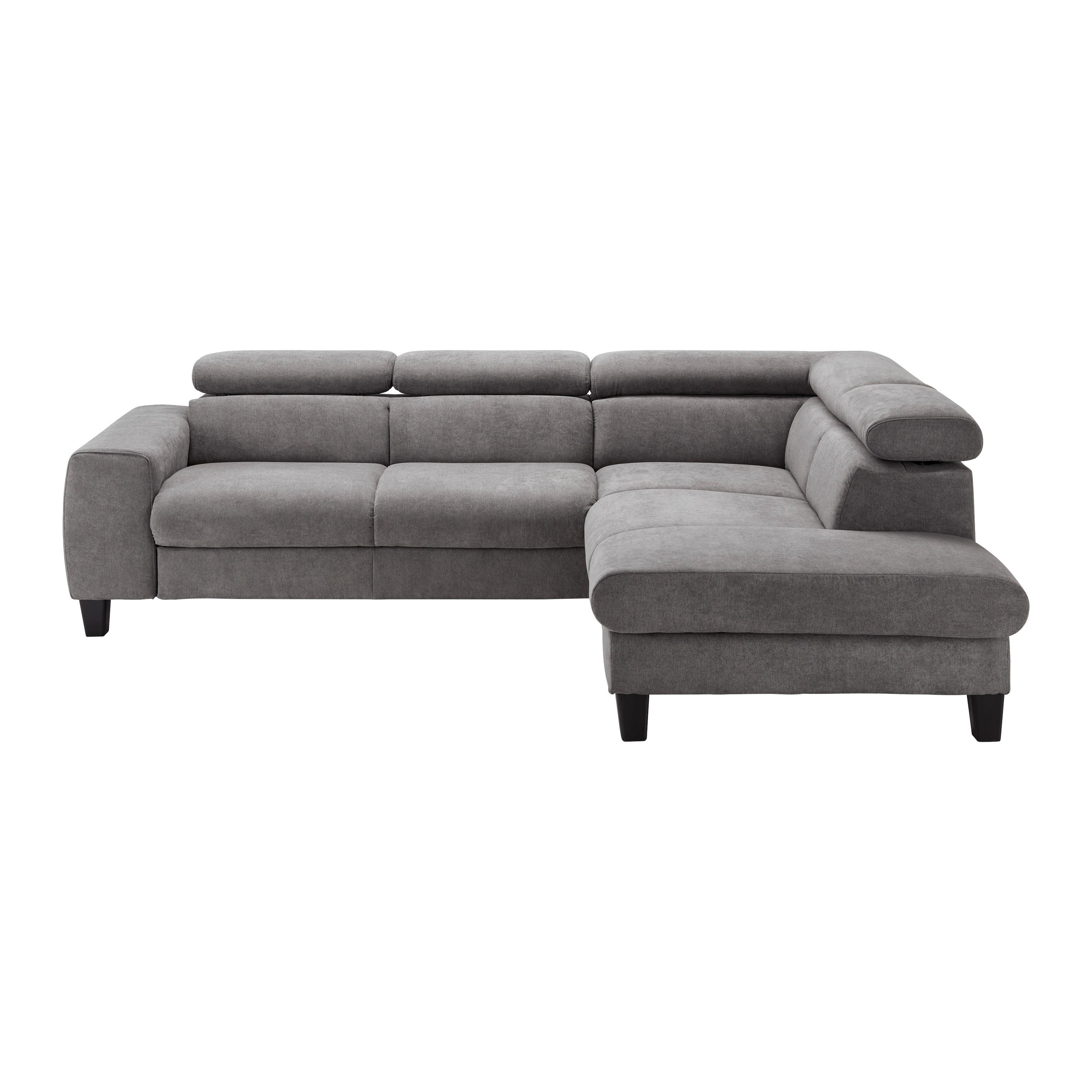 Sedací souprava Malibu šedá - tmavě šedá, Moderní, dřevo/textil (249/88/207cm) - Bessagi Home