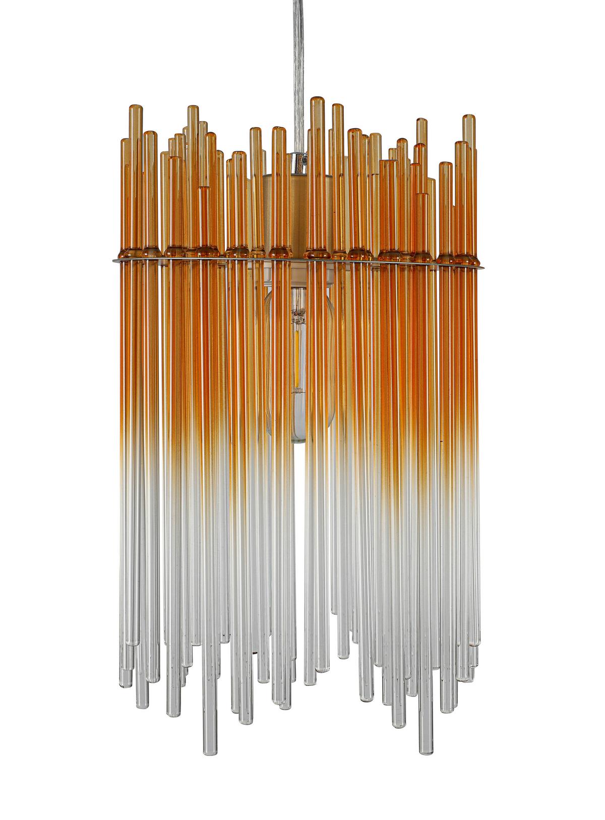 ZÁVĚSNÉ SVÍTIDLO STAB - jantarové barvy/průhledné, Moderní, kov/plast (81/20/150cm)