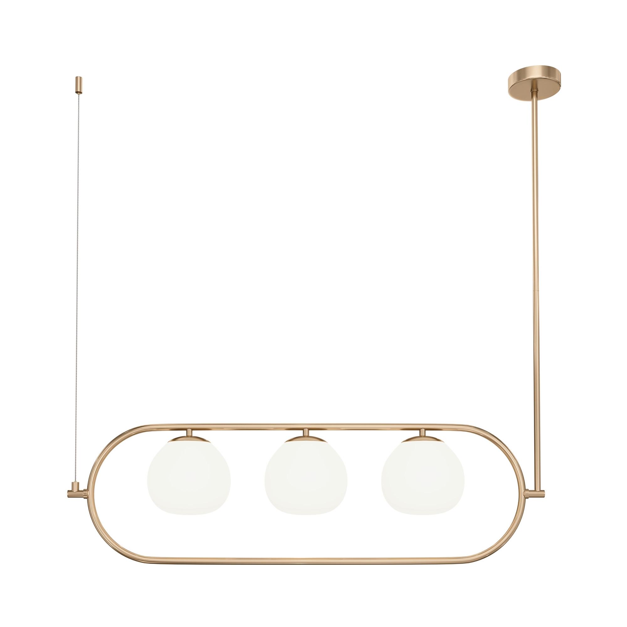 PENDELLEUCHTE ERICH - Messingfarben/Weiß, Trend, Glas/Metall (89/25,5/137cm) - MAYTONI