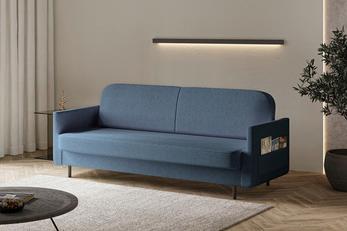 Schlafsofa Cloudy Dunkelblau B: 221 cm - Dunkelblau, Design, Textil (221/87/84cm) - MID.YOU