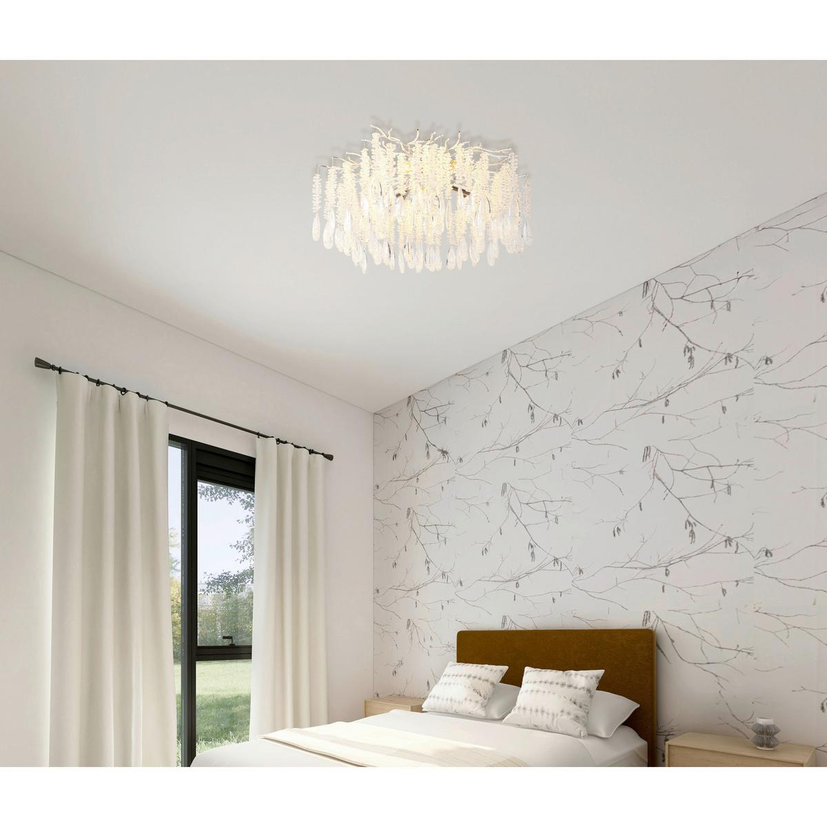 Deckenleuchte Exkl. 8xe14, 40w - Klar/Silberfarben, KONVENTIONELL, Glas/Metall (60/45cm) - Globo