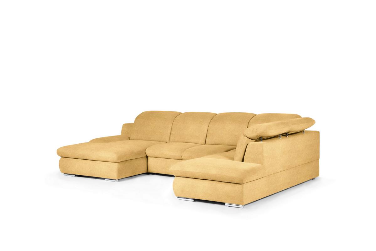 Wohnlandschaft Isona Gelb - Chromfarben/Gelb, Design, Textil (165/353/212cm) - Livetastic