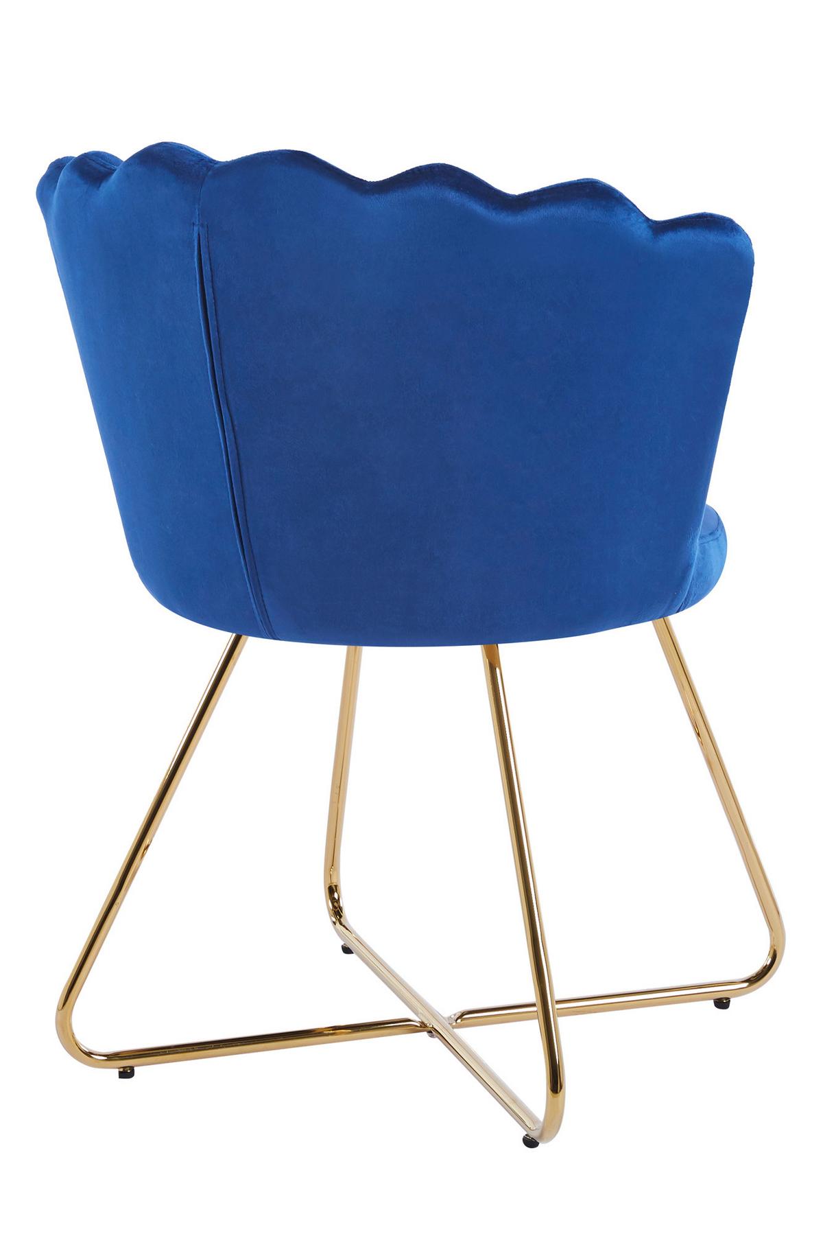 Stuhl-Set Dunkelblau B: 69,5 cm - Goldfarben/Dunkelblau, MODERN, Textil/Metall (69,5/85/66cm) - Livetastic