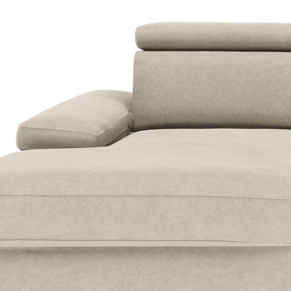 Ecksofa Elvis Silberfarben S: 182x259 Cm - Silberfarben, KONVENTIONELL, Textil (182/259cm) - Trendmanufaktur