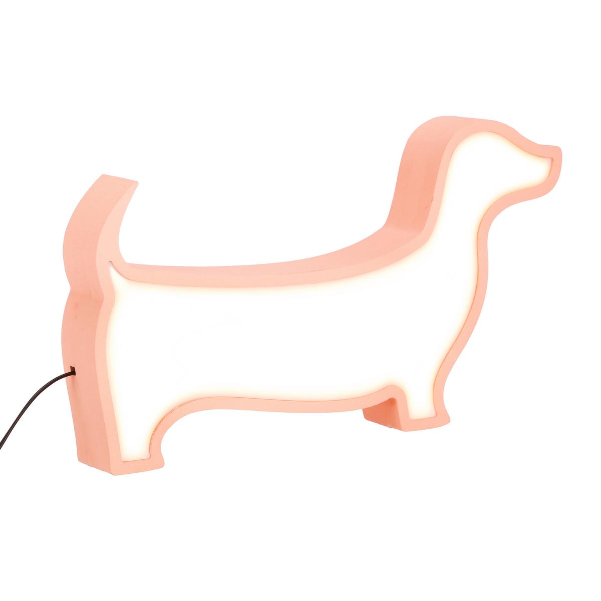 Kindertischleuchte 41-11671 Dog - Pink, Basics, Holzwerkstoff/Kunststoff (32/3.5/18cm)