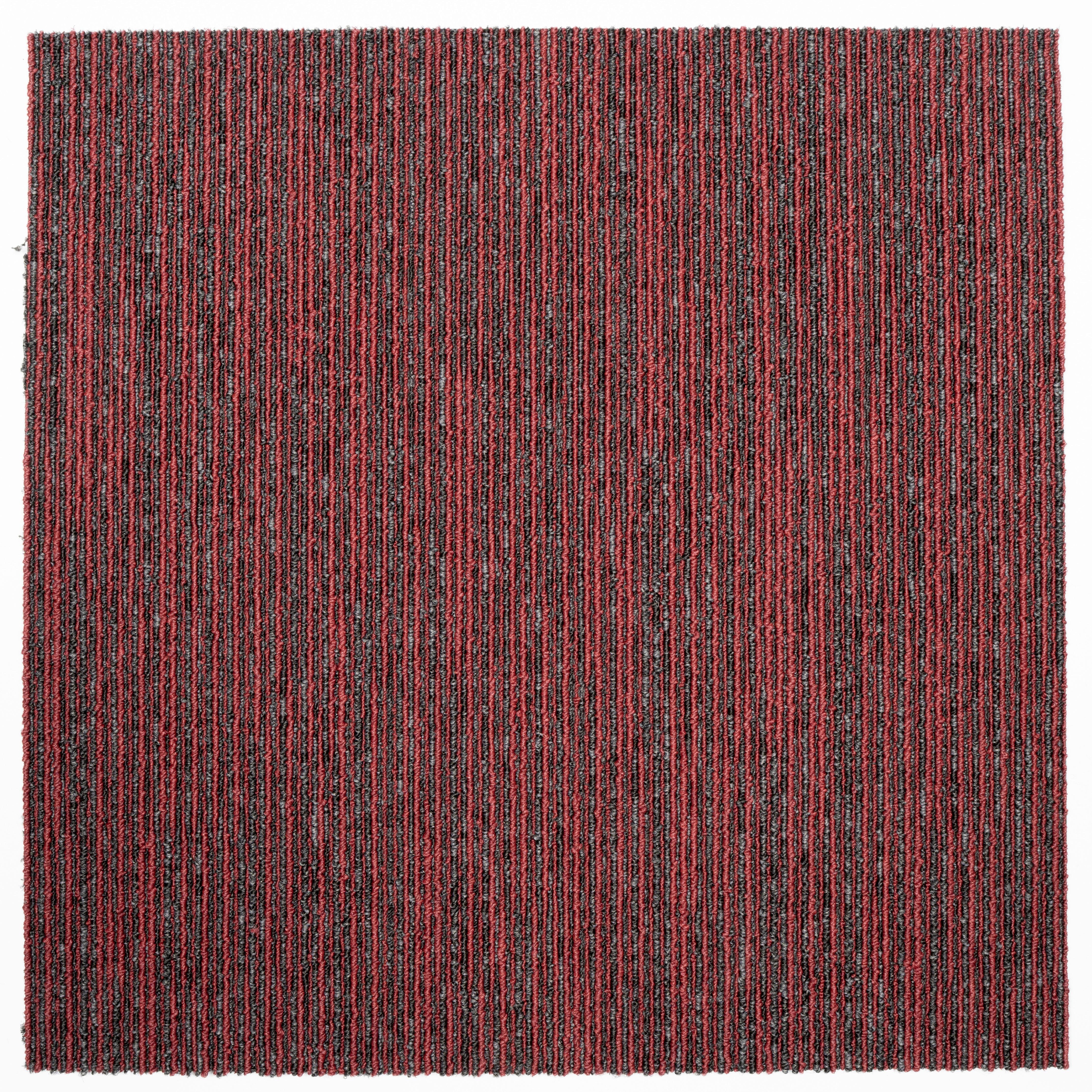 Teppichfliese Grau/Rot Ambition 50x50 cm Florhöhe 3mm - Rot/Grau, Basics, Textil (50/50cm)