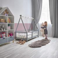 Postel pro děti ADELIA 140x70 cm - šedá/bílá, Moderní, dřevo (70/140cm) - Bessagi Home