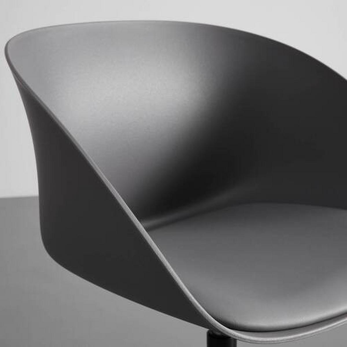 Otočná kancelářká židle LIA Šedá - šedá/černá, Moderní, kov/textil (56,5/75,5/51cm) - Bessagi Home