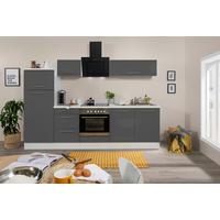 Küchenzeile mit Geräten 270 cm Grau/Weiß - Weiß/Grau, KONVENTIONELL, Holzwerkstoff (270cm) - Respekta