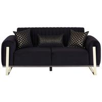 2-Sitzer-Sofa Bono Schwarz - Goldfarben/Schwarz, MODERN, Textil (180/83/90cm) - Luca Bessoni