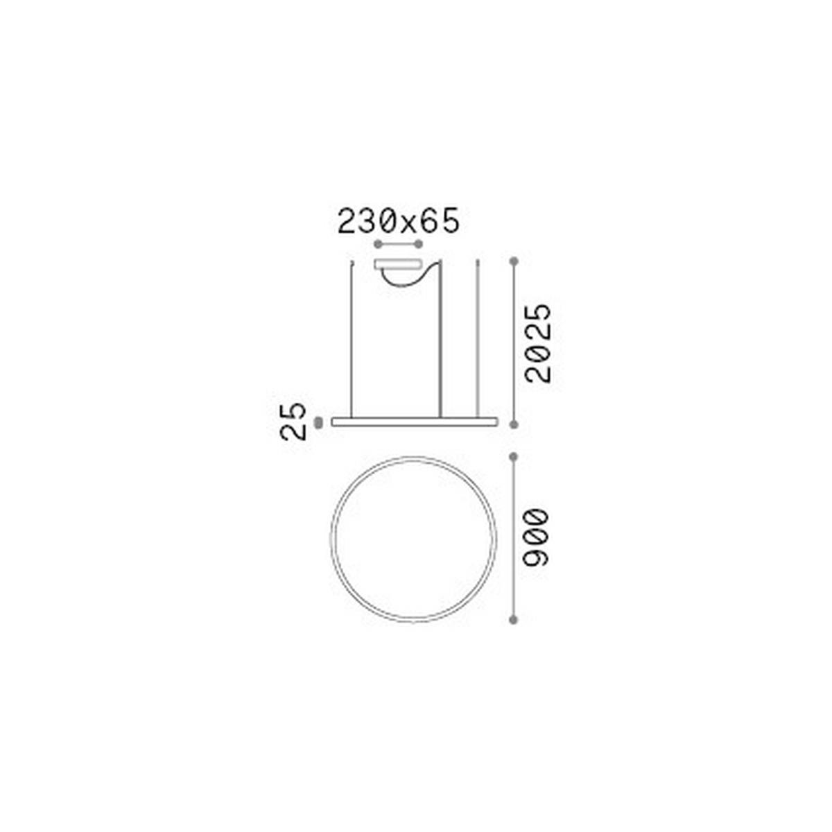 LED-Hängeleuchte Oracle Slim Schwarz D: 90 cm - Schwarz, Design, Kunststoff/Metall (90/27,5/202,5cm) - Ideal Lux