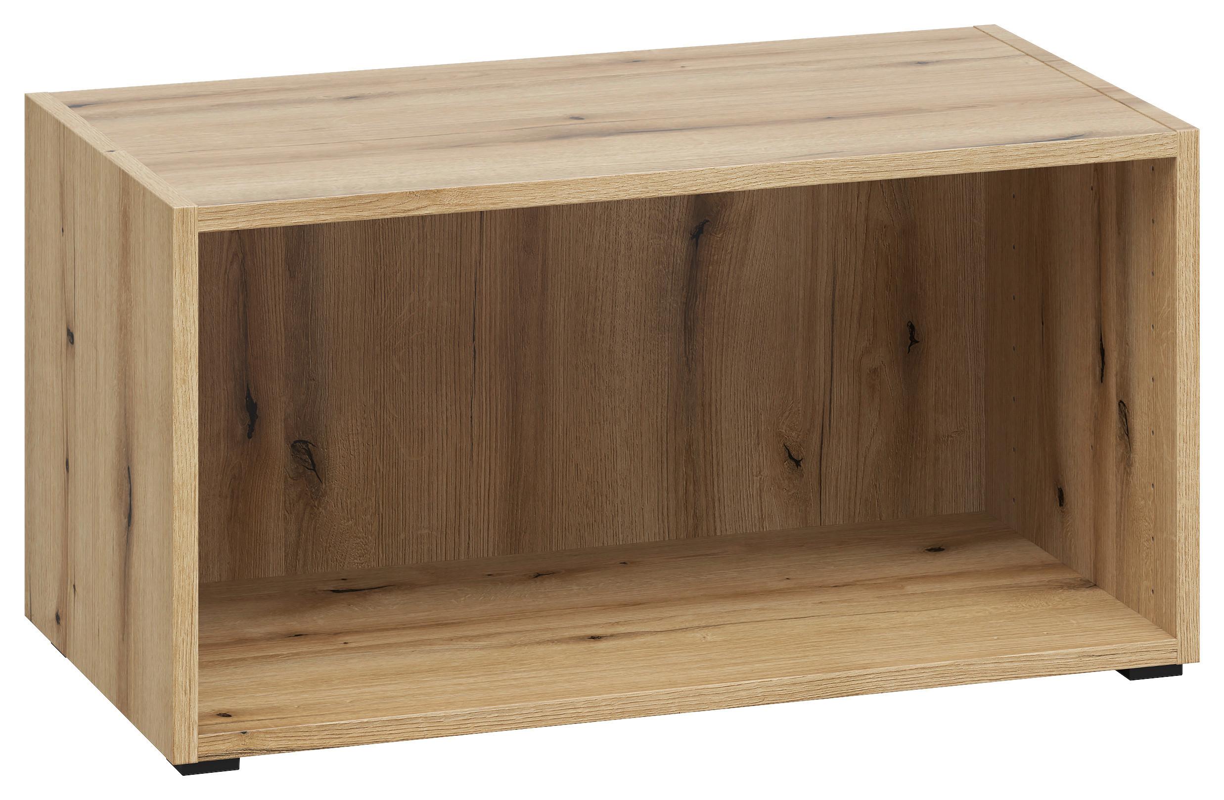 Regal 1 Fach, B: 64 cm Sixty-Four, Eichefarben - Eichefarben/Schwarz, Trend, Holzwerkstoff (64/32/33cm)