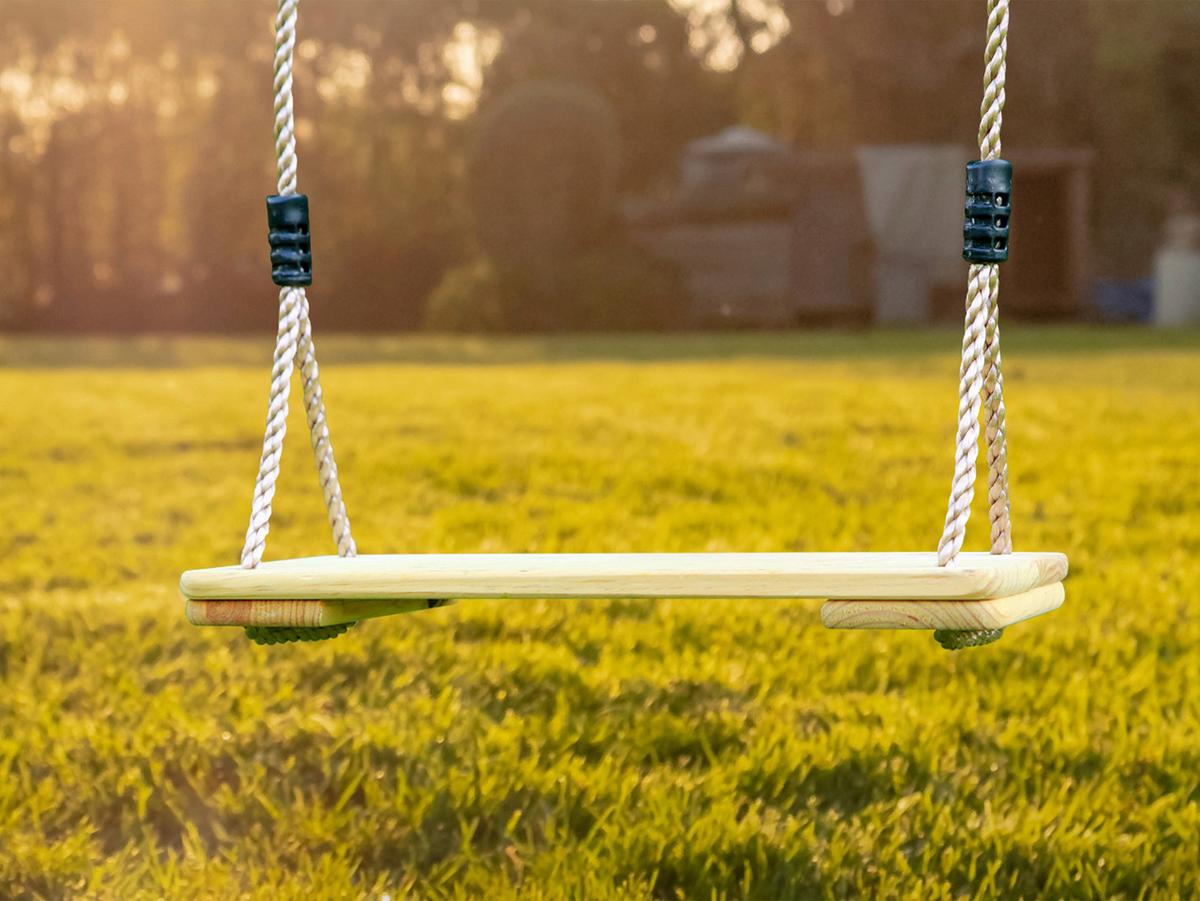 Schaukel Double Swing - Braun/Weiß, Basics, Holz (254/207/160cm) - Ambia Garden