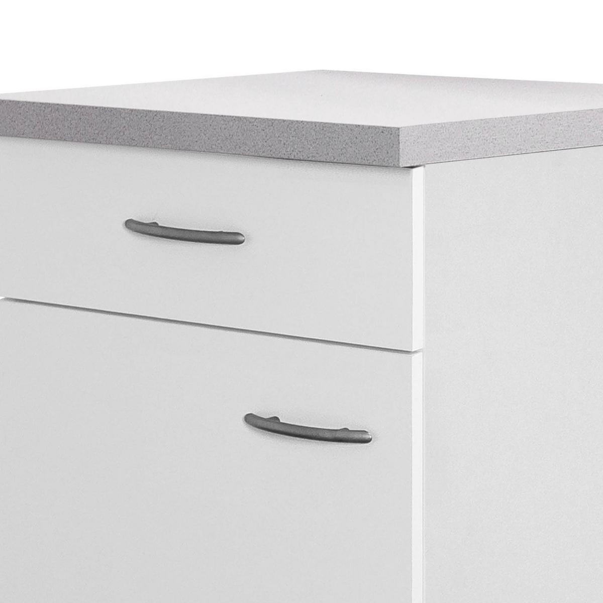 Küchenunterschrank Wito 40 cm Weiß 1 Drehtür - Hellgrau/Weiß, Holzwerkstoff (40/85/60cm) - FlexWell