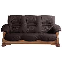 3-sitzer-sofa Tennessee Braun Echtleder - Eichefarben/Braun, LIFESTYLE, Leder/Holz (205/95/95cm) - Max Winzer