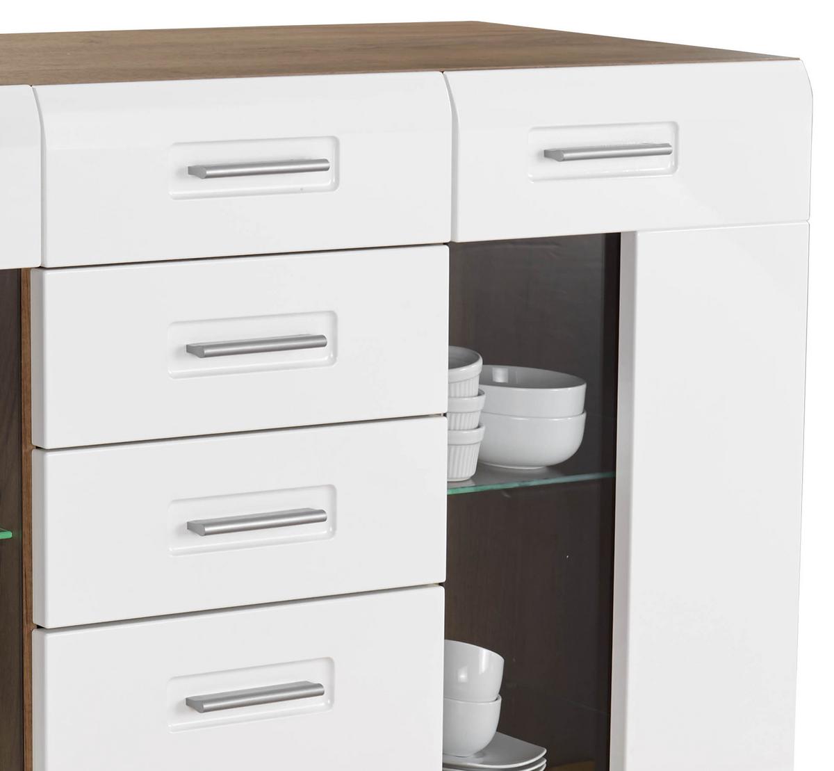 Félmagas Szekrény Avensis New 22 B - tölgyfa színű/fehér, Modern, faalapú anyag (150/114,6/43,1cm) - Luca Bessoni