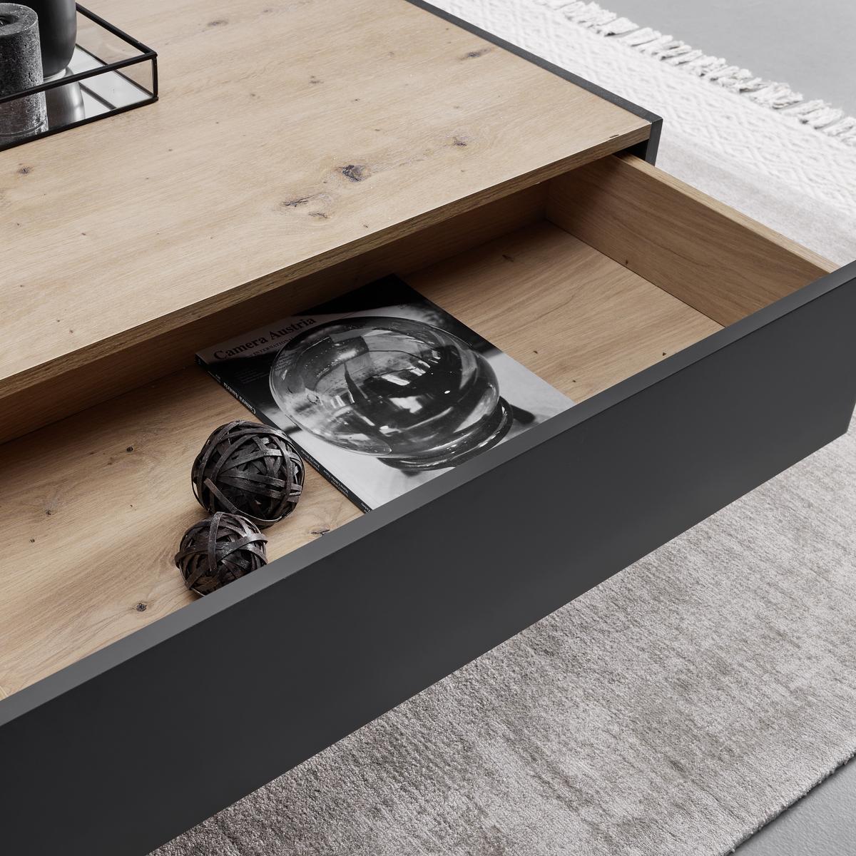 Konferenčný stolík FOSCO - sivá/farba duba, Modern, drevo (80/80/38cm) - Bessagi Home