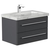 WASCHTISCHKOMBI Yamo, Graphitfarben B: 75 cm - Graphitfarben, Basics, Holzwerkstoff/Stein (75cm) - MID.YOU