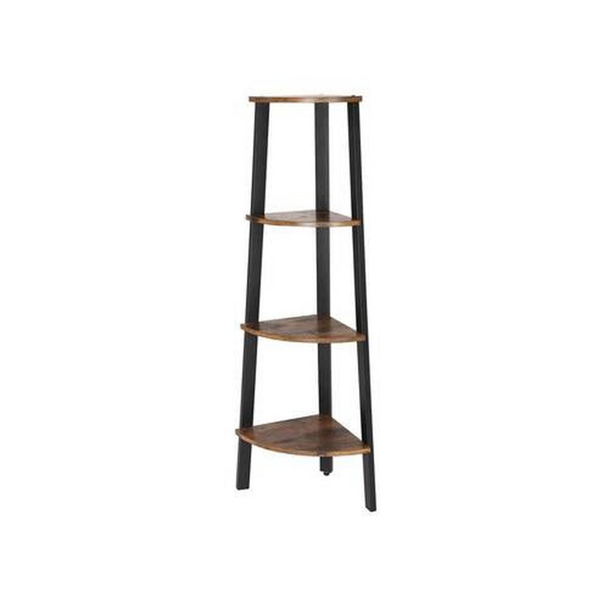 Regál IRON - černá/hnědá, Basics, kompozitní dřevo (33,9/124,5/33,9cm) - Boxxx