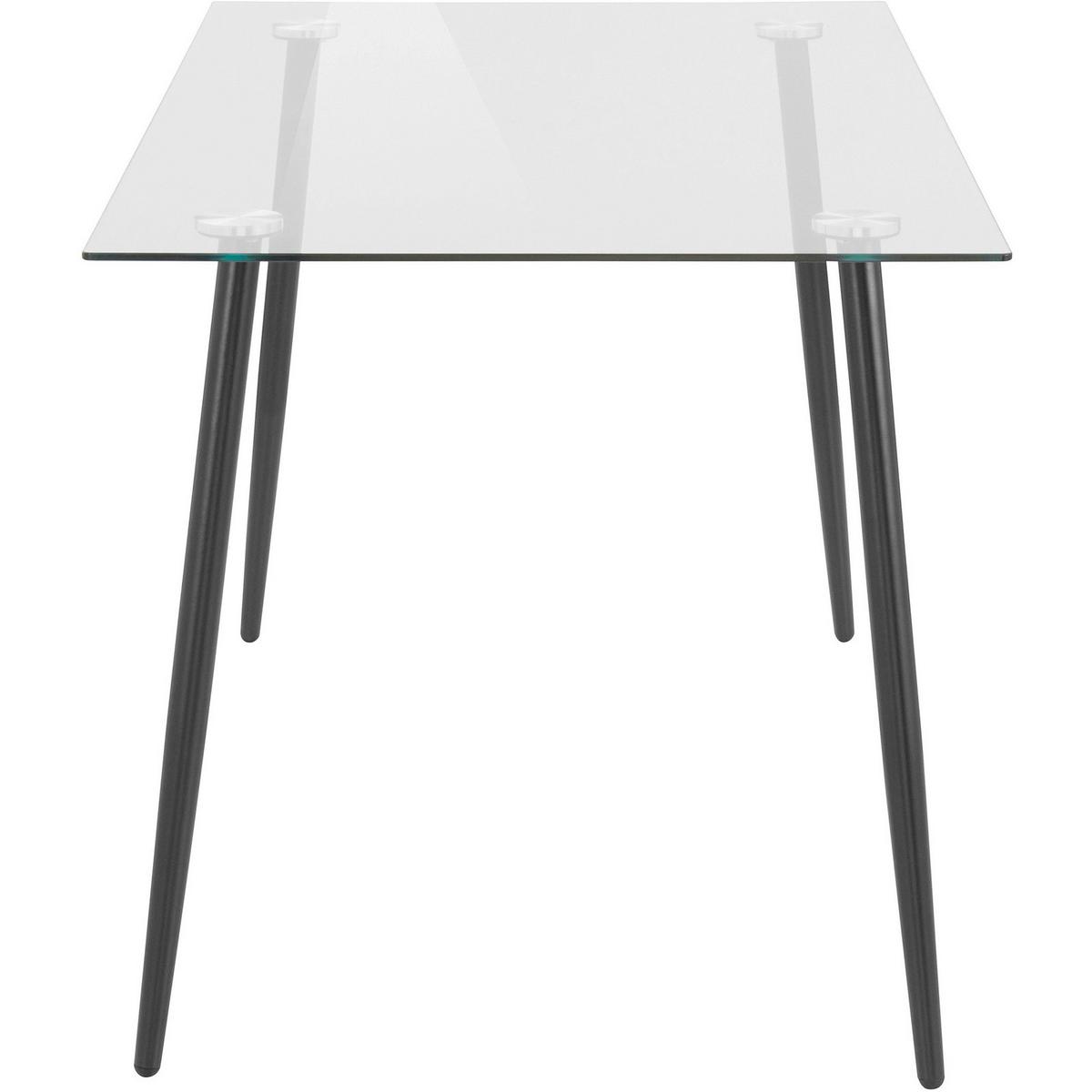 Esstisch Danny Schwarz/Transparent L: 140cm - Transparent/Schwarz, Design, Glas/Metall (140/75/80cm) - MID.YOU