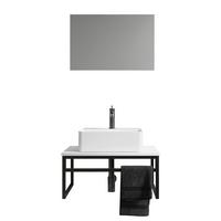 Badmöbel-Set 3-Tlg. Bitila B: 60 cm Schwarz/Weiß - Schwarz/Weiß, MODERN, Glas/Keramik (60cm) - MID.YOU