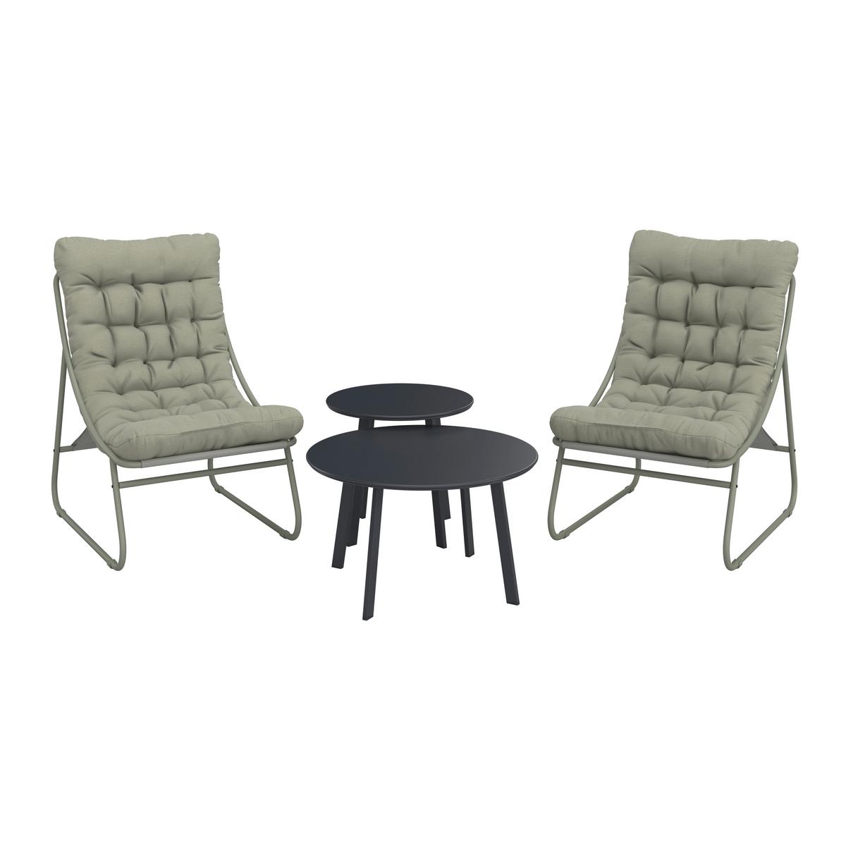 Gartensessel Nora - Grün, MODERN, Textil/Metall (62/85/87cm) - Luca Bessoni