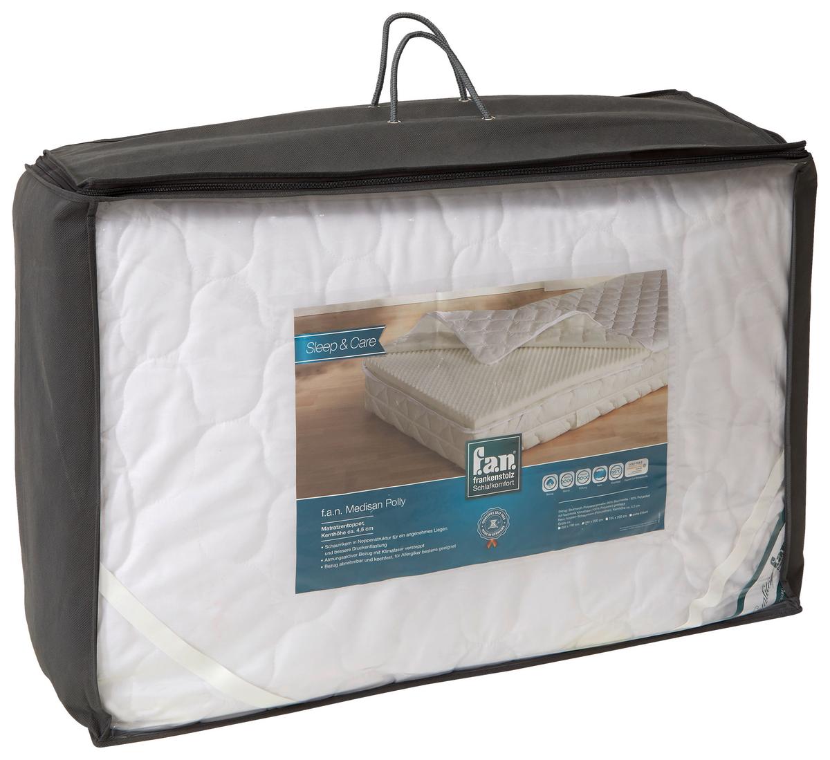 Topper Polly 160x200 Cm Polyurethanschaumkern - Weiß, Basics, Textil (160/200cm) - FAN