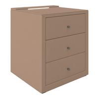 Nachtkästchen Josie - Beige/Schwarz, MODERN, Glas/Holzwerkstoff (48/56/45,5cm)