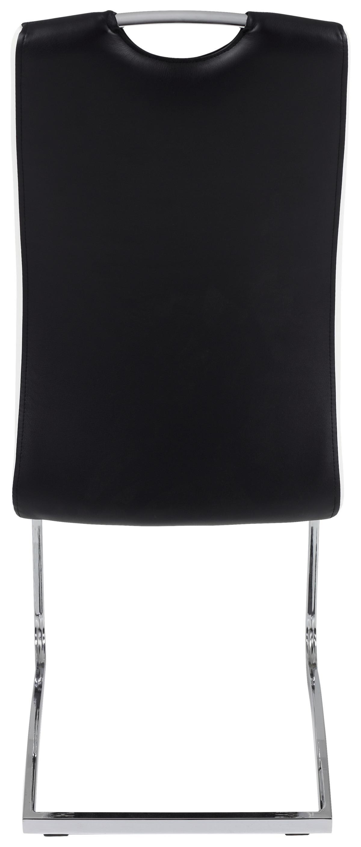 Schwingstuhl Tabea S Schwarz Lederlook Gepolstert 4er-Set - Chromfarben/Schwarz, MODERN, Textil/Metall (43/99/61cm) - MID.YOU