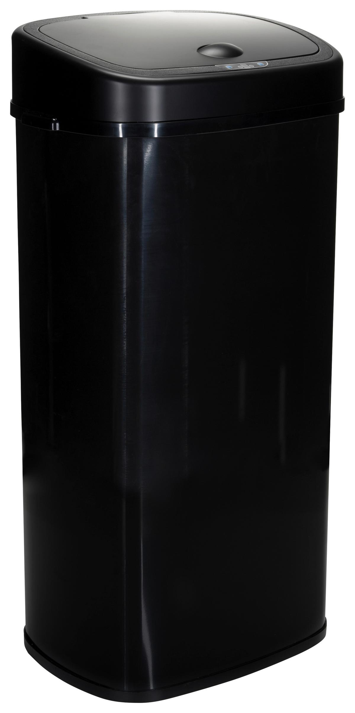 Abfallsammler Clean Vi Schwarz - Silberfarben/Schwarz, MODERN, Kunststoff/Metall (40/78/29cm) - MID.YOU