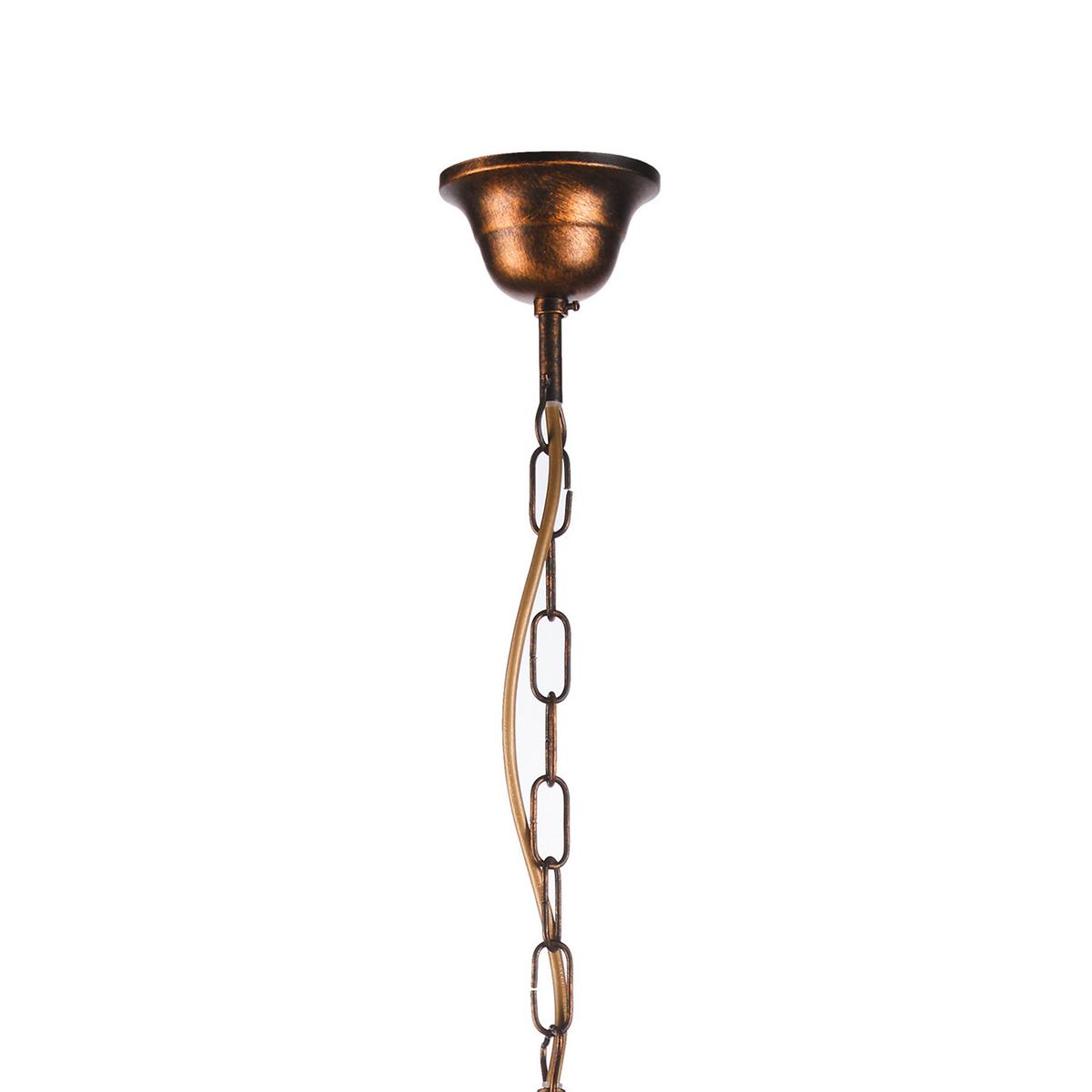 Kronleuchter Cognac L: 68 cm 6w - Cognac, KONVENTIONELL, Glas/Textil (68/68/100cm)