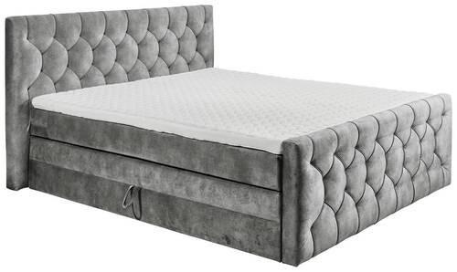 Boxspringbett Mit Topper 180x200 Cm Cashfield - Grau, MODERN, Holzwerkstoff/Textil (180/200cm) - MID.YOU