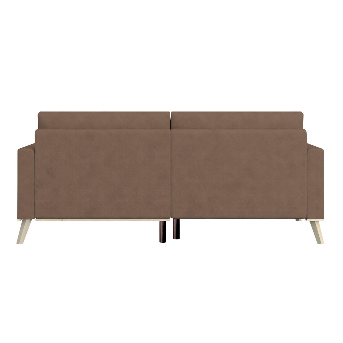 Ecksofa Carini - Hellbraun/Eichefarben, Basics, Textil (222/152cm)